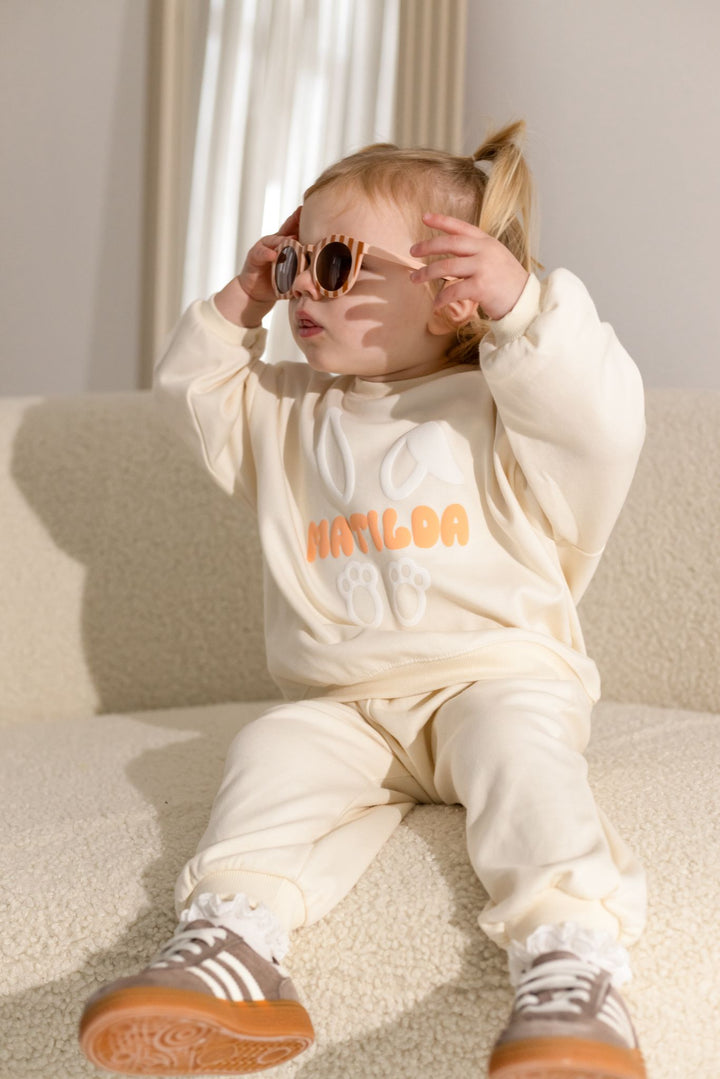 Easter Bunny Vanilla Personalised Name Tracksuit