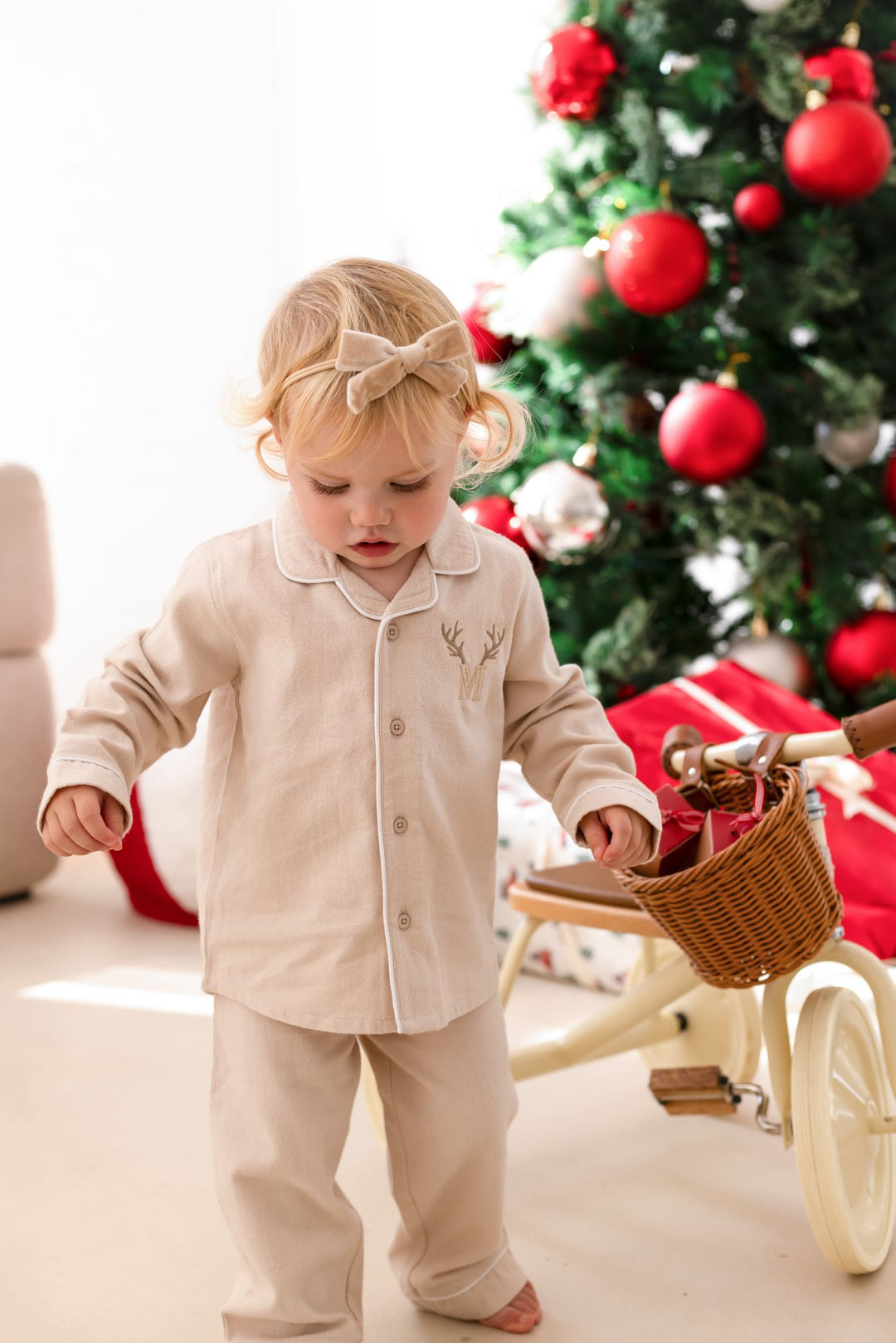 Antler Initial Button up Set - Embroidered