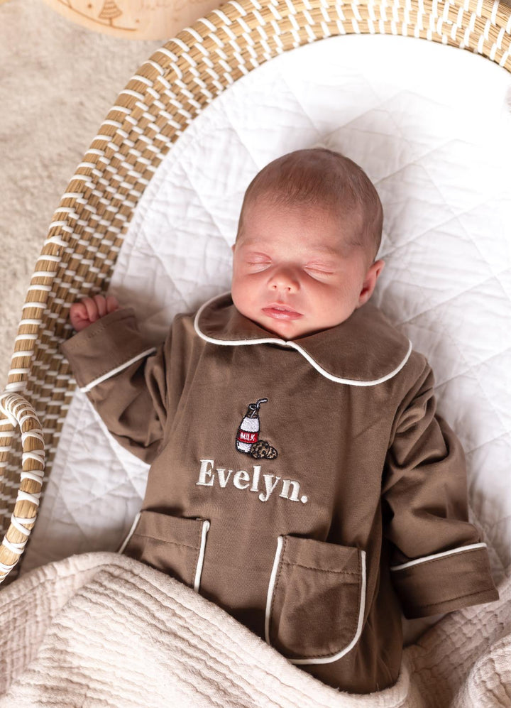 Cookies Rompersuit with white trim - Embroidered