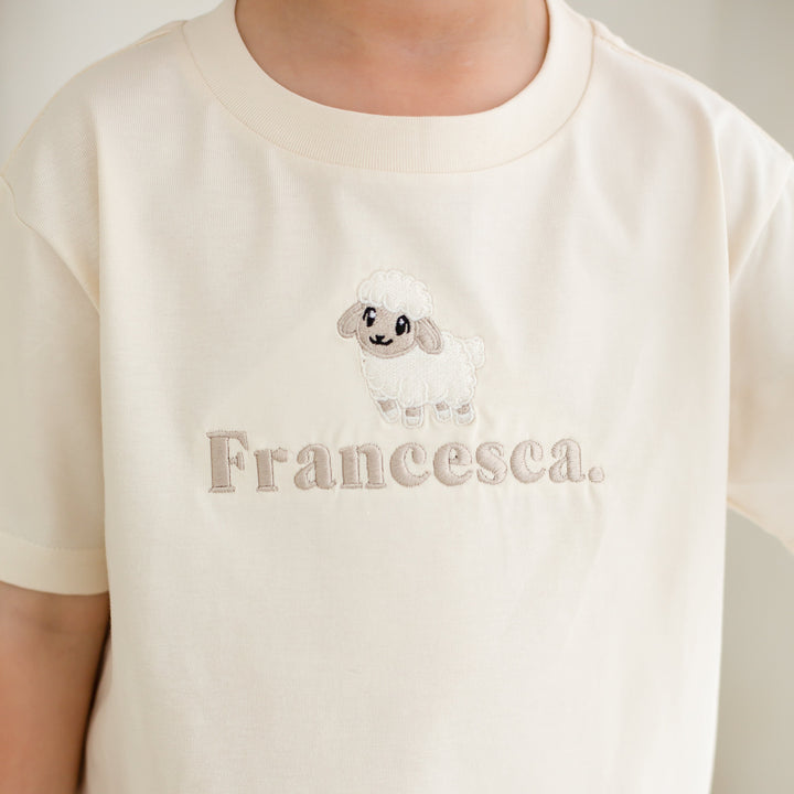 Sheep Name Premium Tshirt - Embroidered