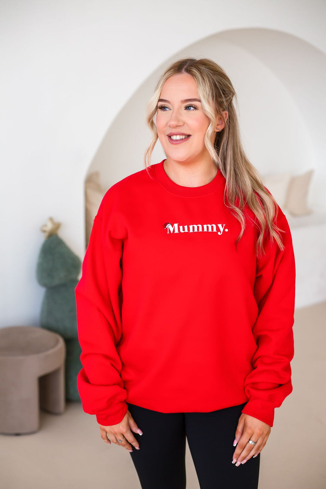Adult Santa's Hat oversized sweatshirt - Embroidery