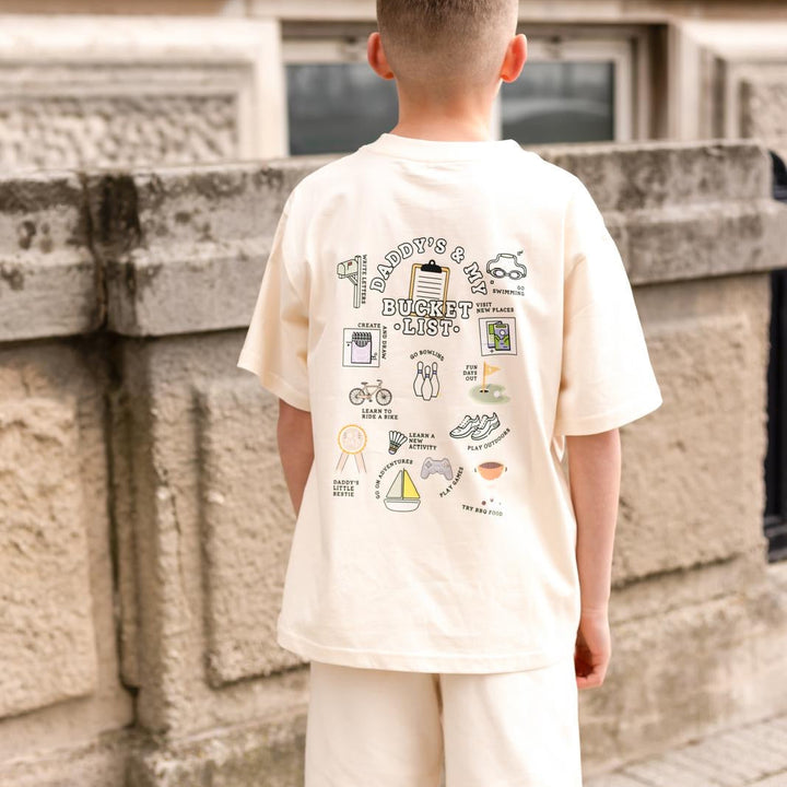 Kids Father's Day Bucket List Vanilla T-Shirt - Print