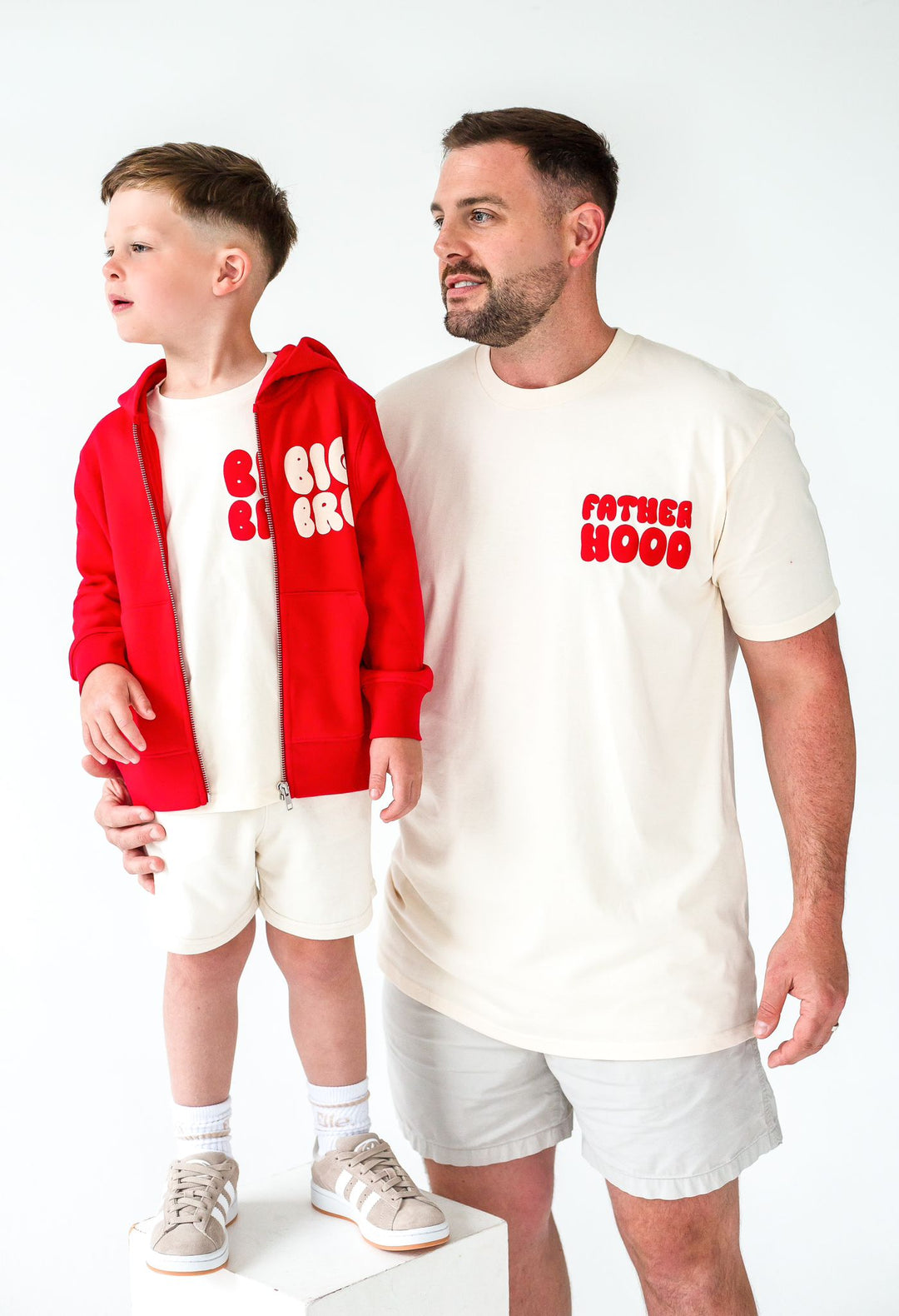 Matching Vanilla Adult Hood Tshirt - Bubble Print