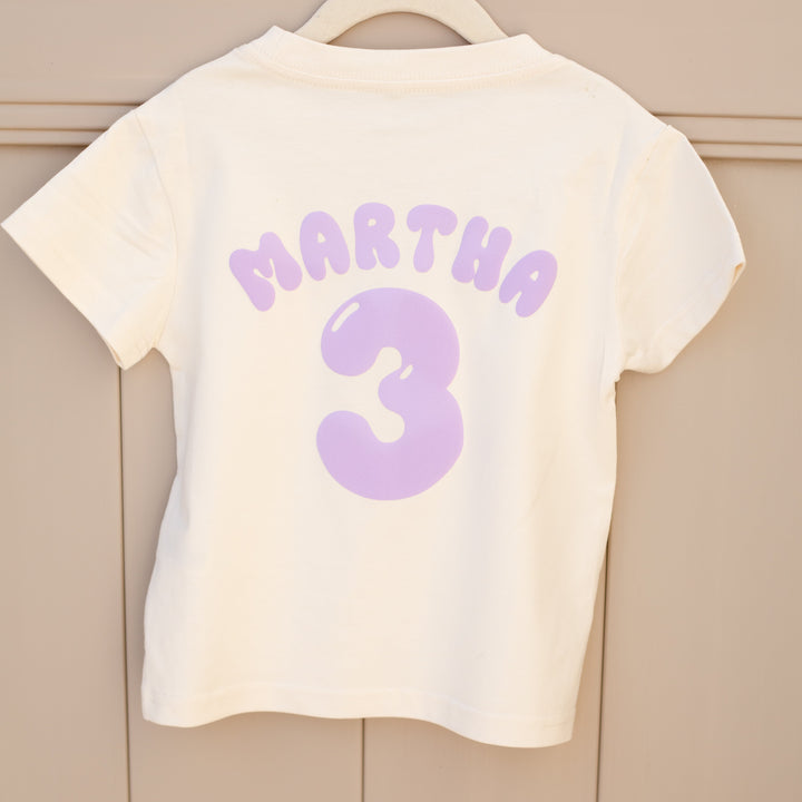 New Birthday Name Tshirt - Bubble Print