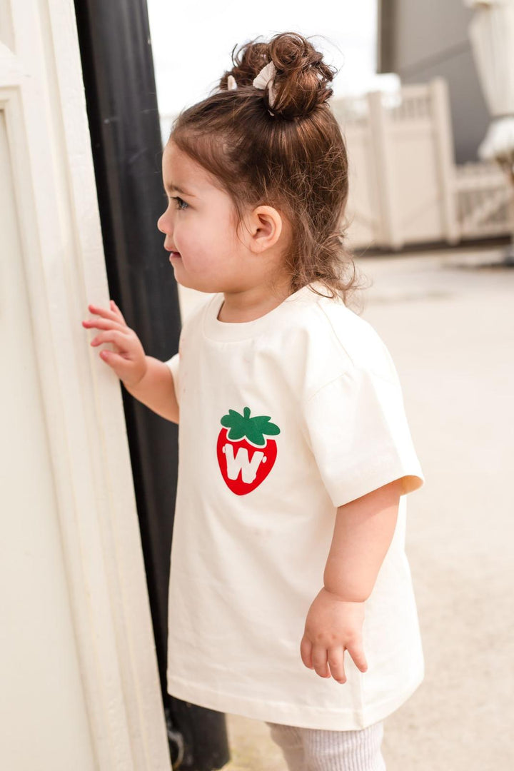 Strawberry Picking Tshirt - Bubble Print