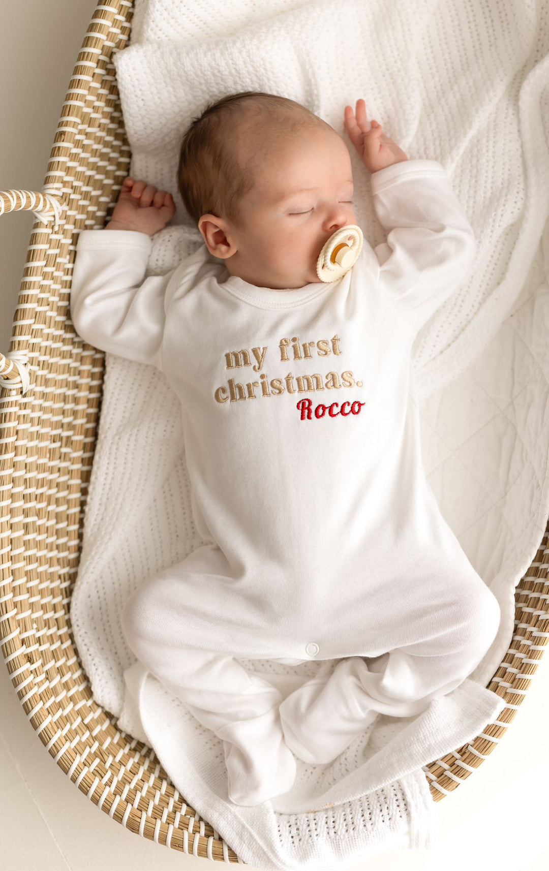 My First Christmas Personalised Romper suit - Embroidered