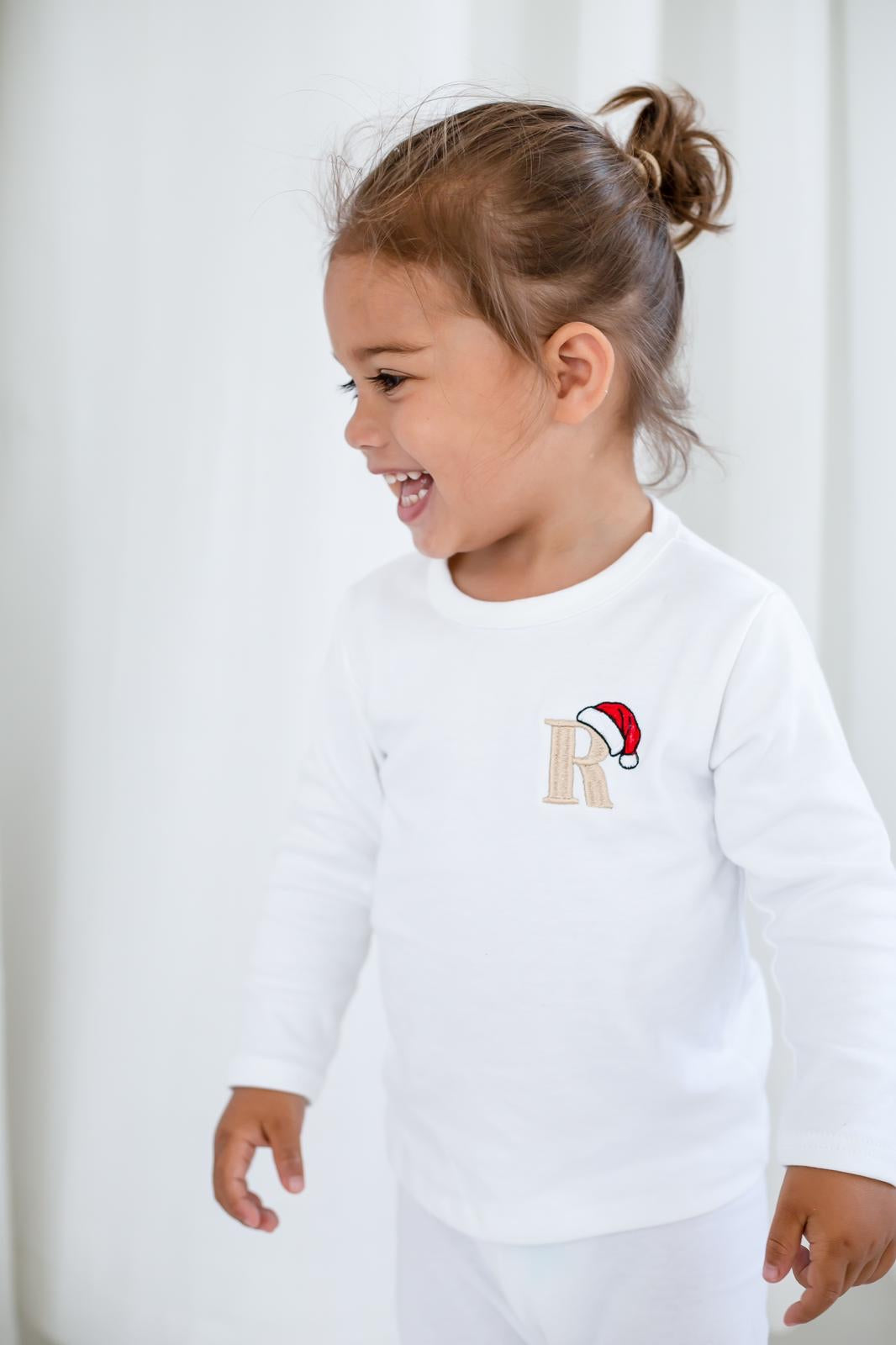 Santa Hat Initial Lounge set - Embroidery