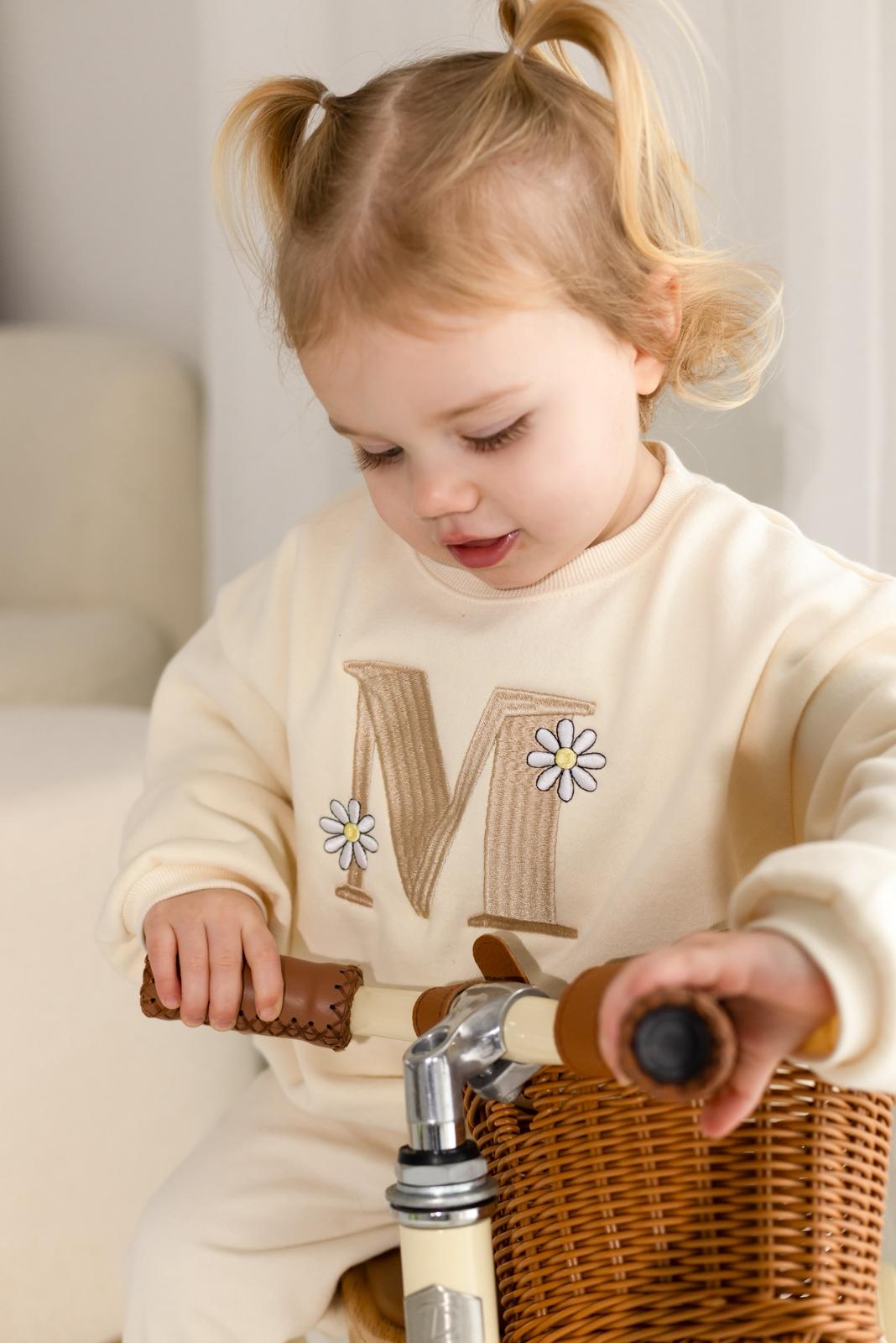Daisy Oversized Fleece Sweatshirt - Embroidery