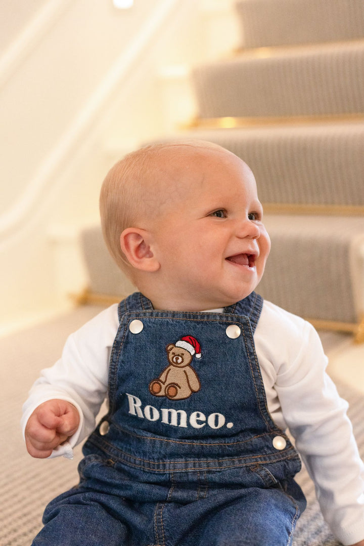 Christmas Bear Denim Dungarees