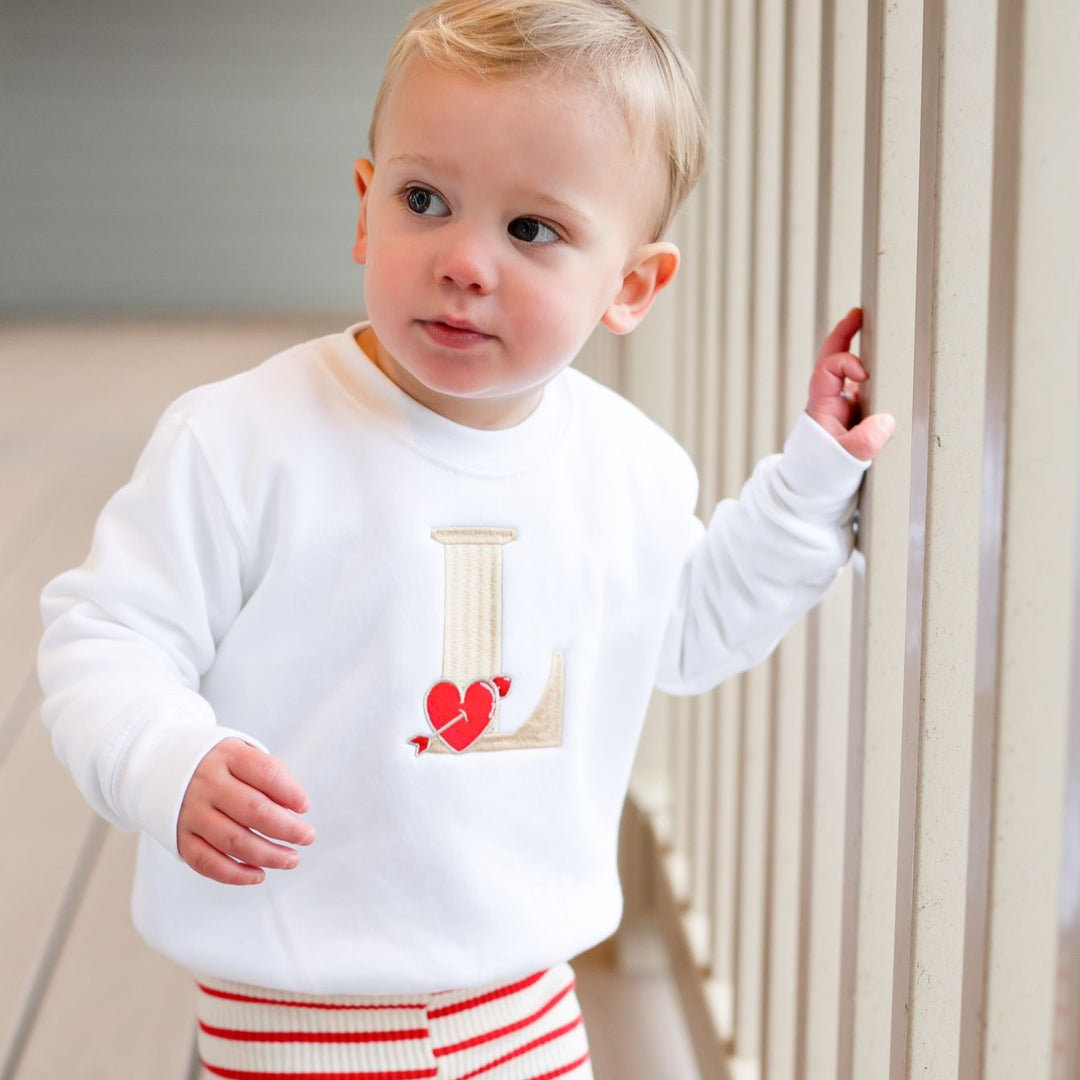 Large Initial Heart Sweatshirt - Embroidered