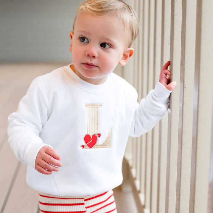 Large Initial Heart Sweatshirt - Embroidered