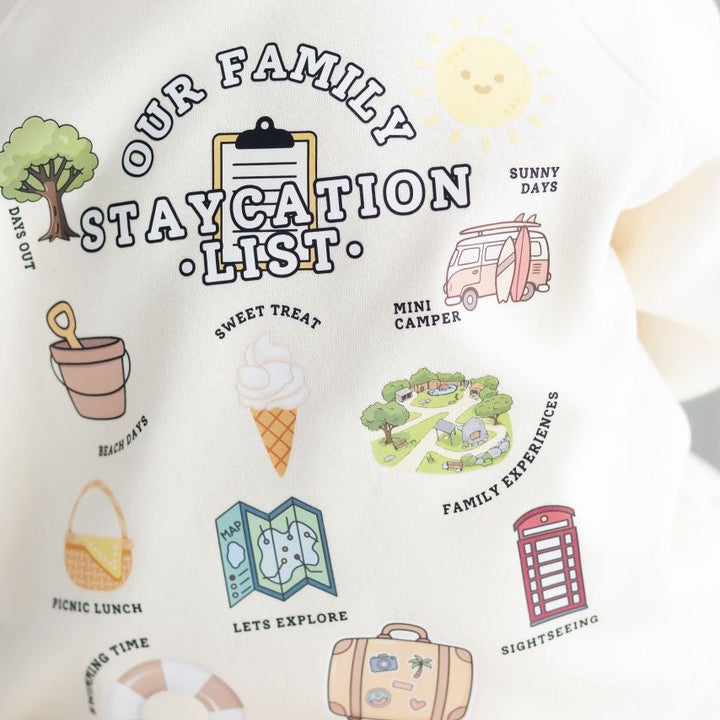 Staycation Bucket List Matching Tshirt - Print
