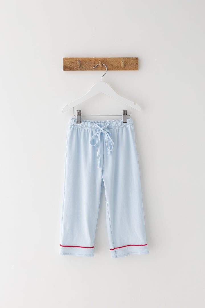 Sleigh Blue Children's matching PJ set - Initial Santas Hat embroidery