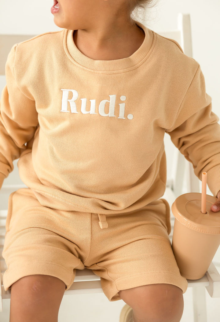 Sweatshirt & Short Set - Embroidered