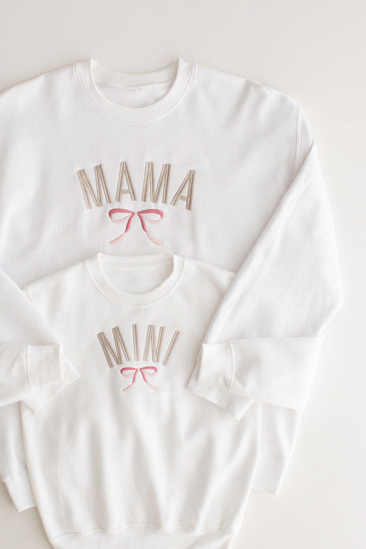 Matching bow oversized sweatshirt - Embroidery