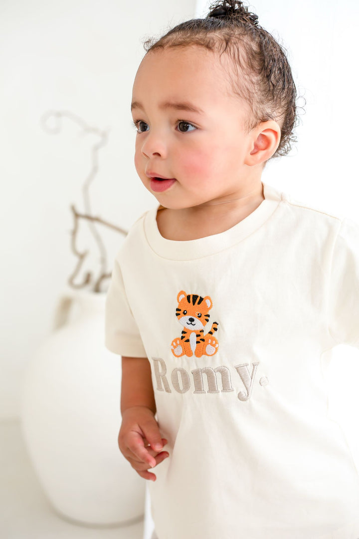 Tiger Name Premium Tshirt - Embroidered