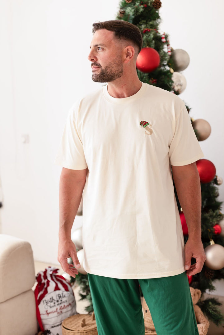 Festive Green Men's matching Elf set - (embroidery)
