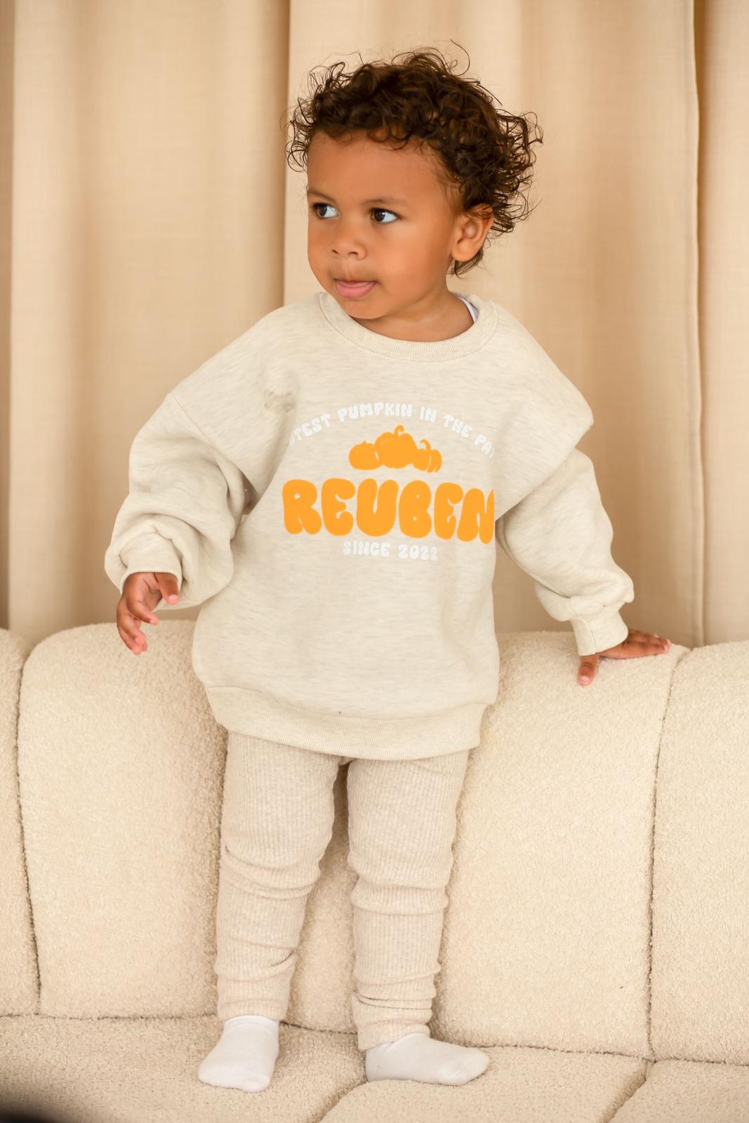 Pumpkin Oatmilk Oversized Sweatshirt - bubble print