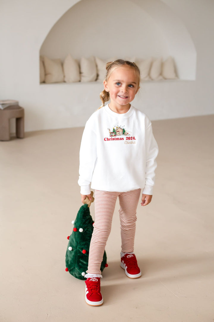 Christmas 2026 White Sweatshirt - Embroidered