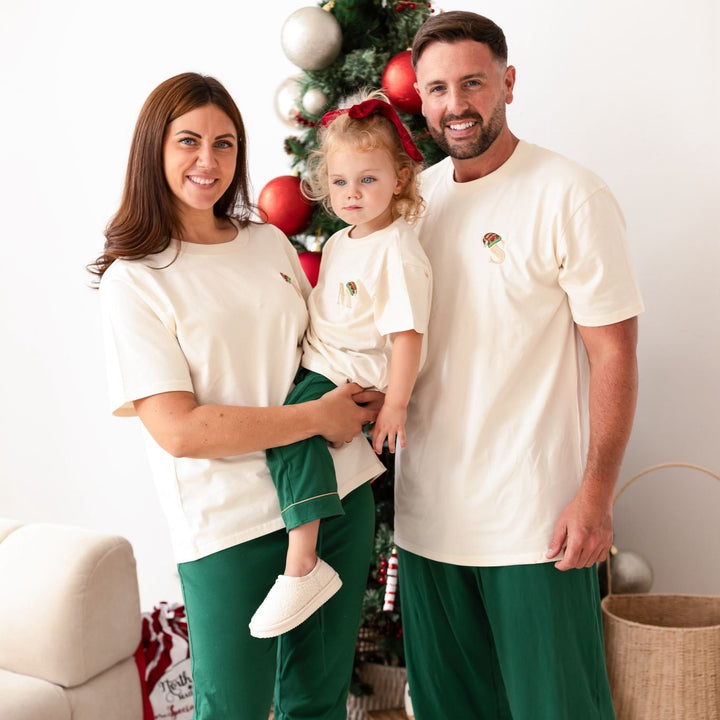 Festive Green Men's matching Elf set - (embroidery)