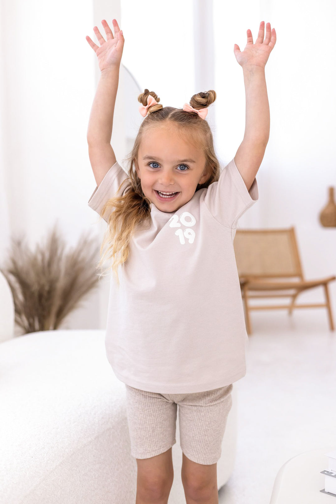 Name & Year Child Matching Tshirt - Bubble Print
