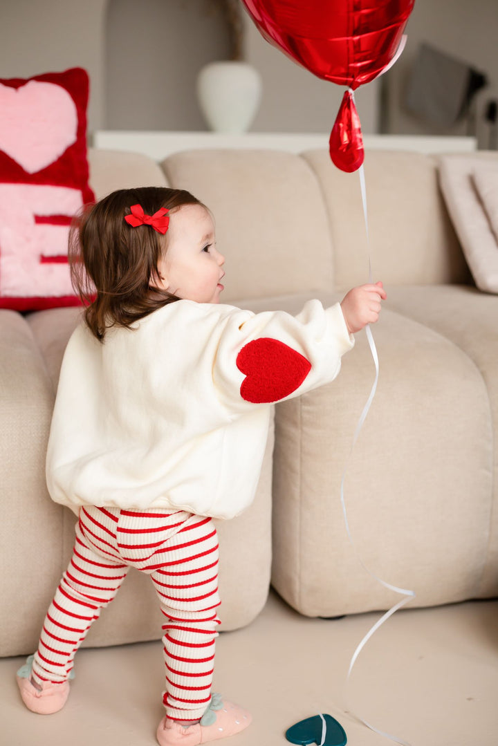 Fleece Vanilla Heart Sweatshirt - Embroidered (name)