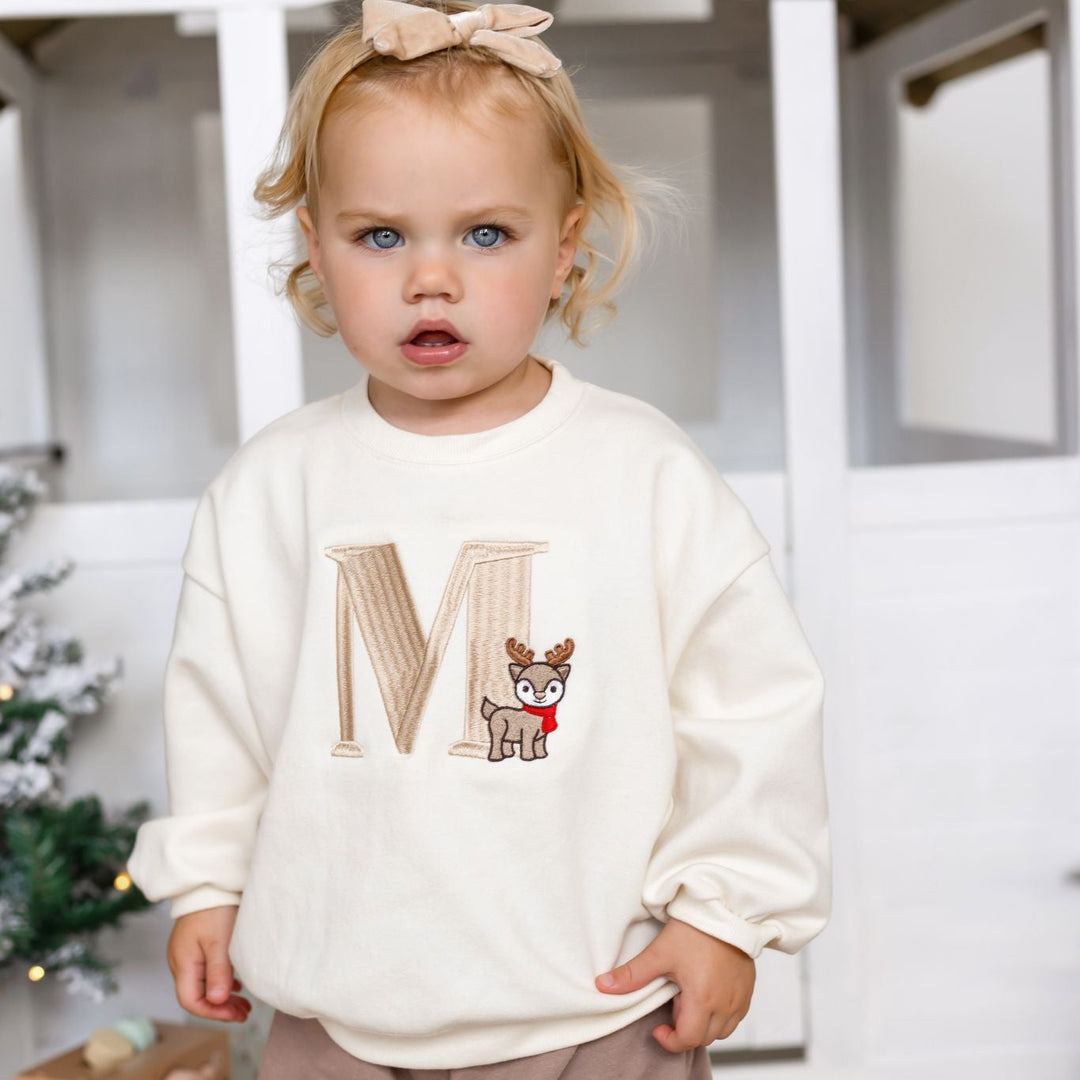 Reindeer Initial Signature Indi Elle Sweatshirt