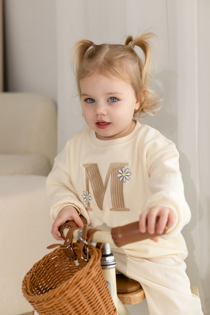 Daisy Oversized Fleece Sweatshirt - Embroidery