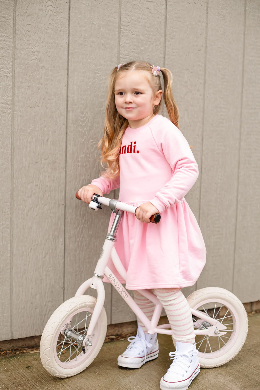 Pink striped Ribbed Leggings