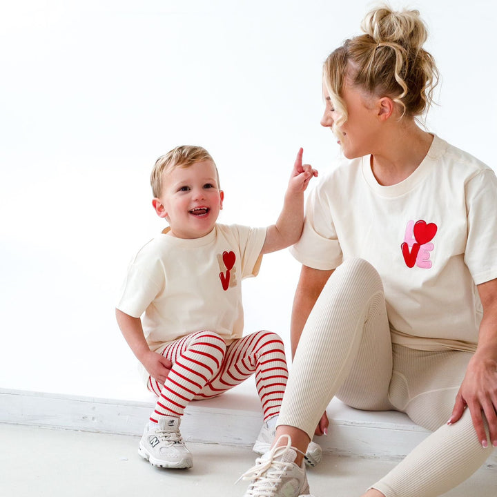 Childrens Matching Vanilla Love Tshirt - Embroidered