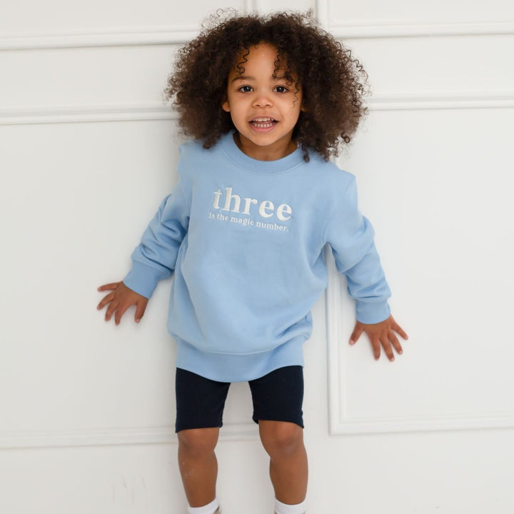 three magic number signature sweatshirt - embroidery