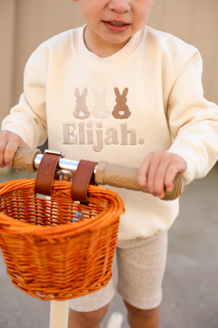Three Bunny Name Sweatshirt - Embroidered