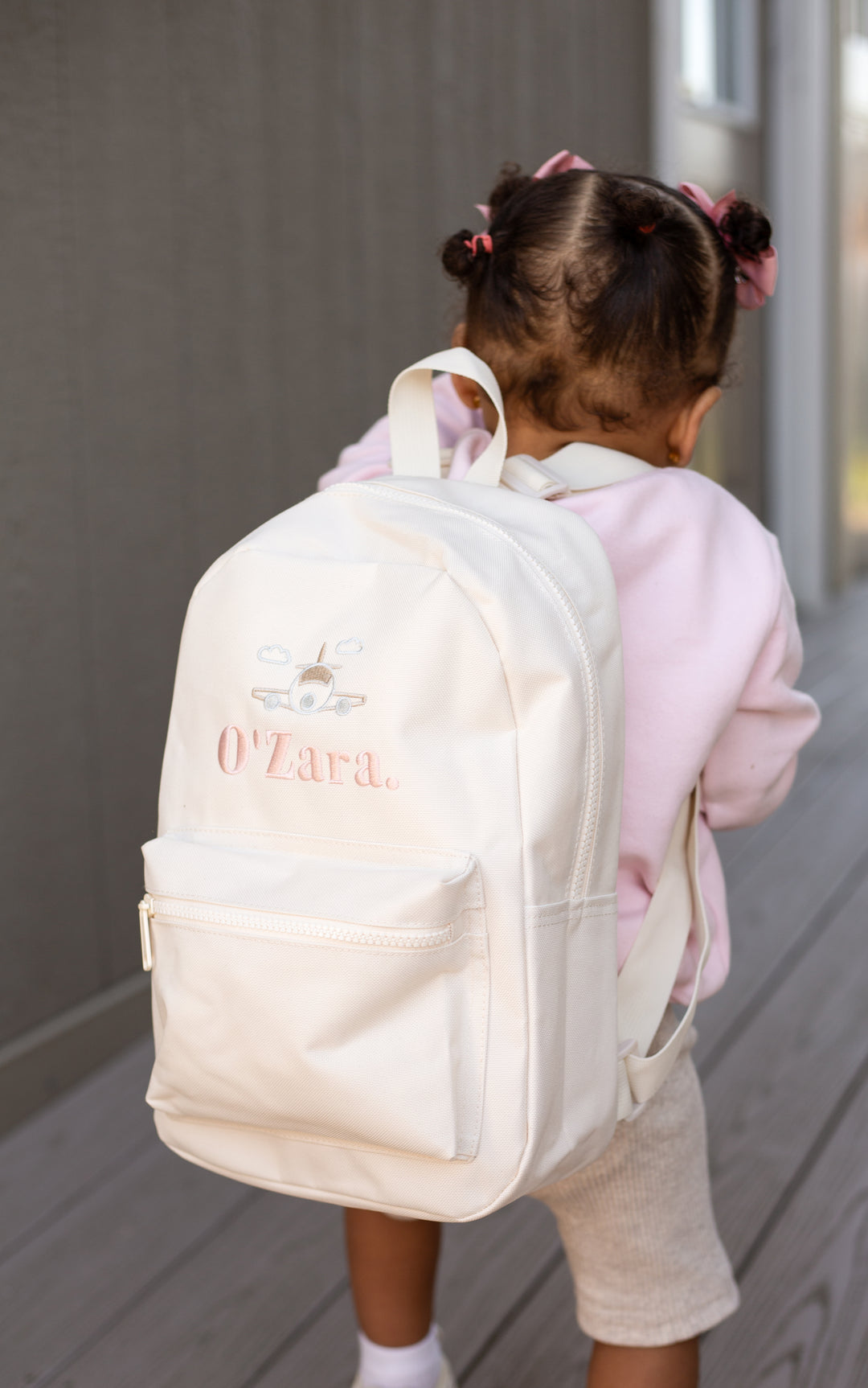 Vanilla Mini Backpack - Plane Embroidered