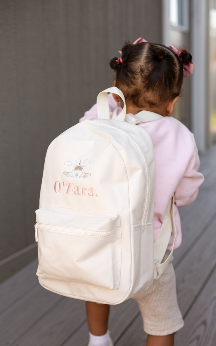 Vanilla Mini Backpack - Plane Embroidered