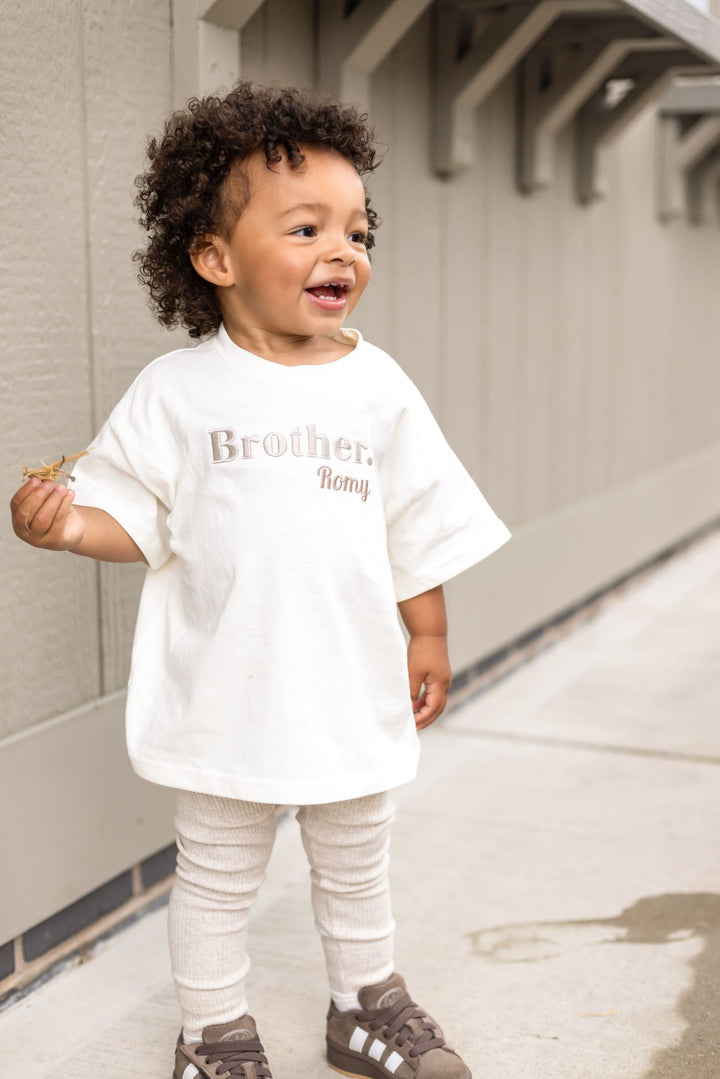 Sibling Name Premium Tshirt - Embroidered