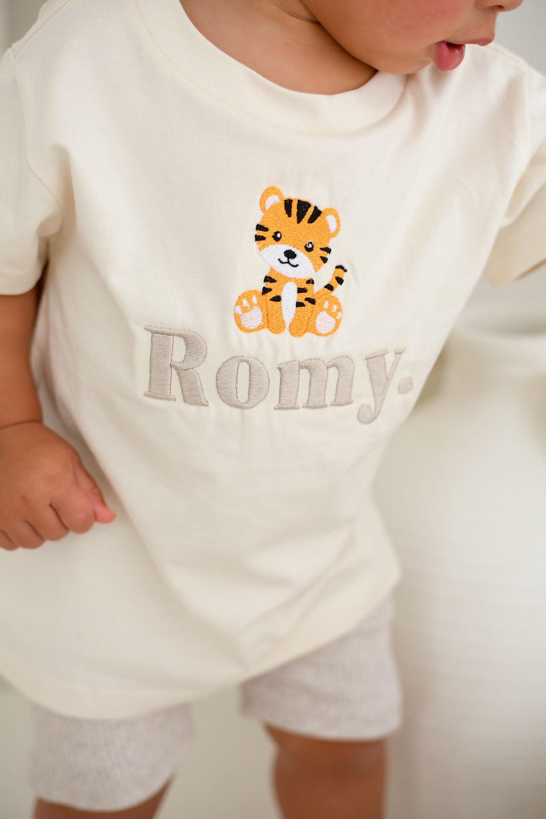 Tiger Name Premium Tshirt - Embroidered