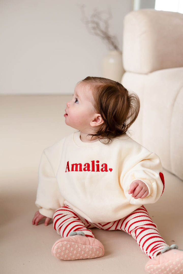 Fleece Vanilla Heart Sweatshirt - Embroidered (name)