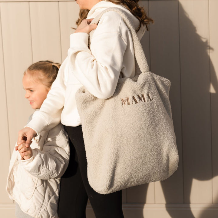 MAMA Bouclé Tote Bag – Embroidered