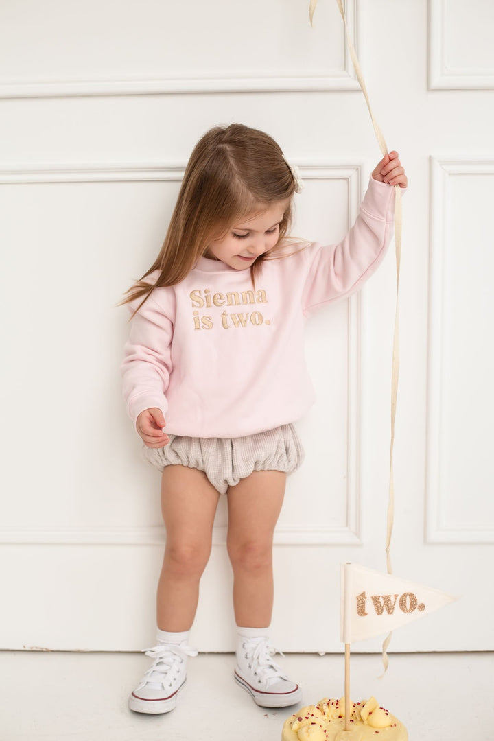 Two side Name is Age Sweatshirt - Embroidery