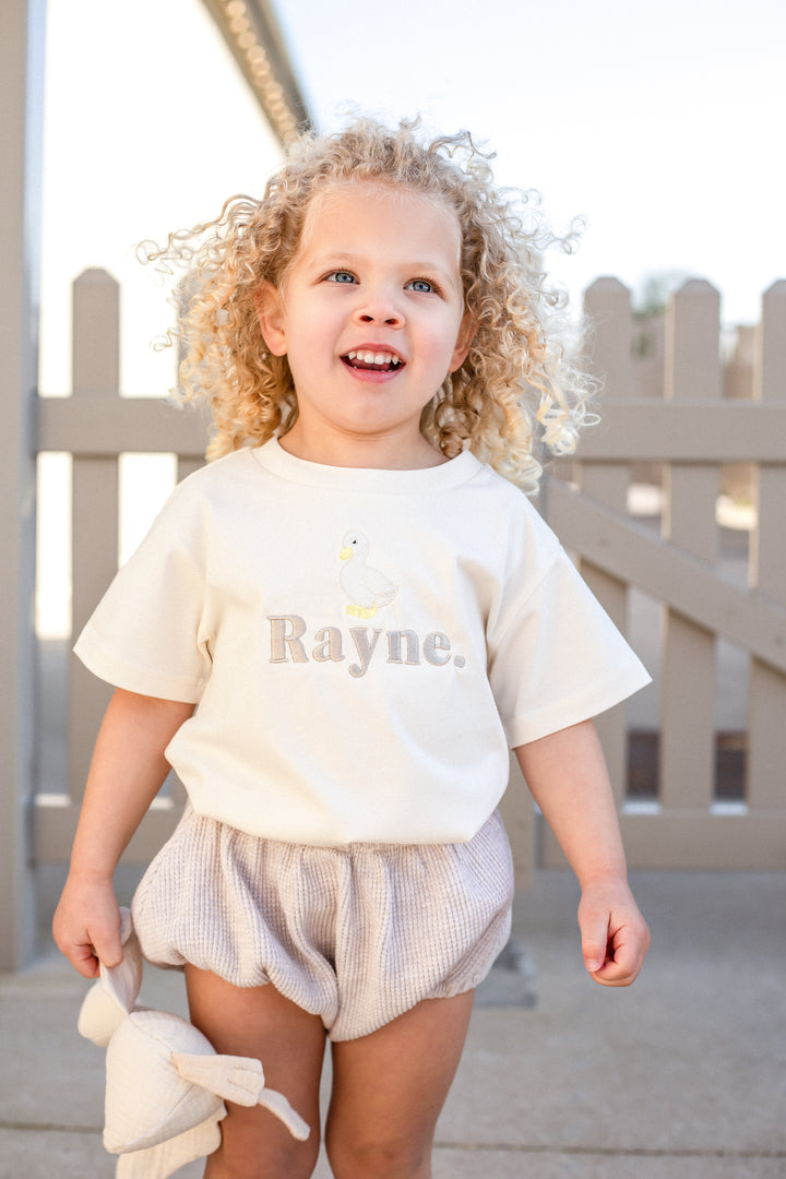 Goose Vanilla Name Tshirt - Embroidered