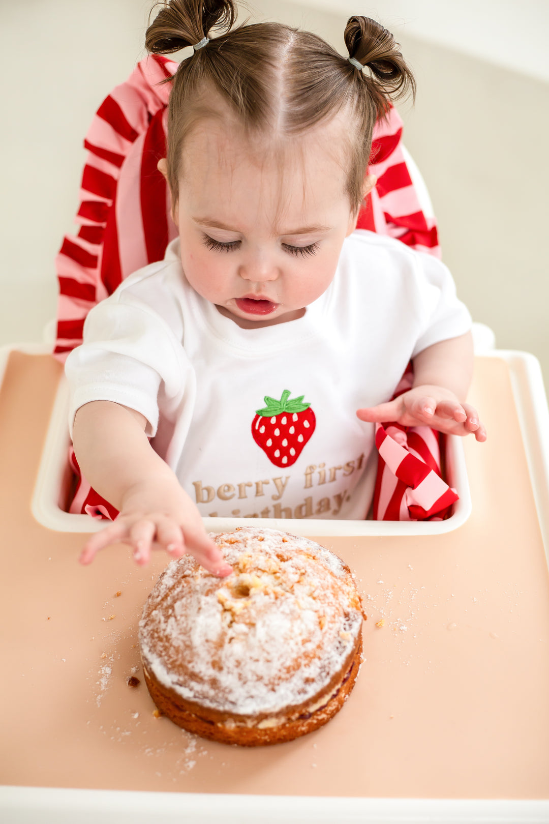 Berry First Birthday Tshirt - Embroidered Classic
