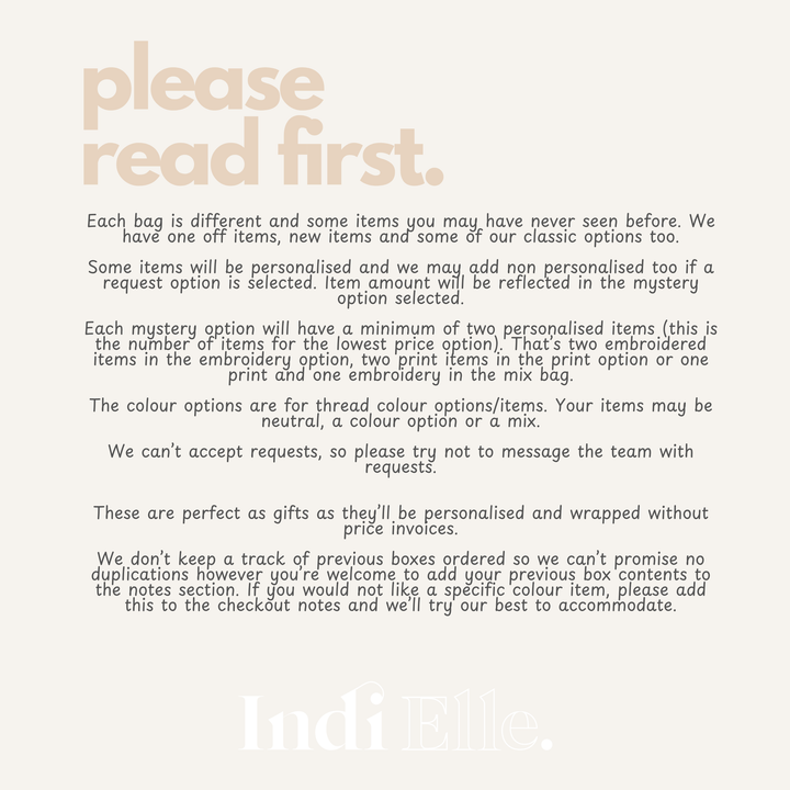 Indi Elle Favourites Embroidery - Mystery Bag