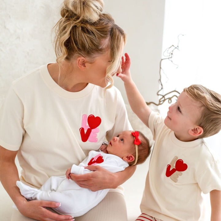 Adult Matching Vanilla Love Tshirt - Embroidered