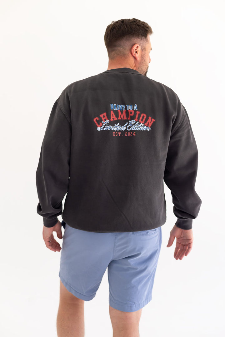 Black Faded Champion Sweatshirt - Adult Print