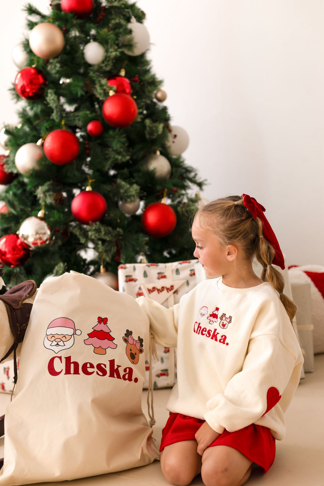 Fleece Vanilla Heart TRIO design Sweatshirt - Embroidered