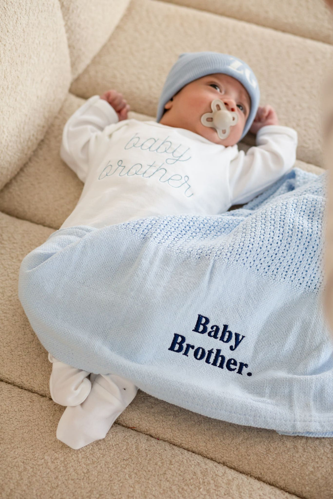 New Baby Sibling Rompersuit - Embroidered