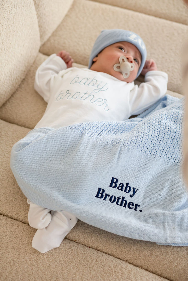 New Baby Sibling Rompersuit - Embroidered