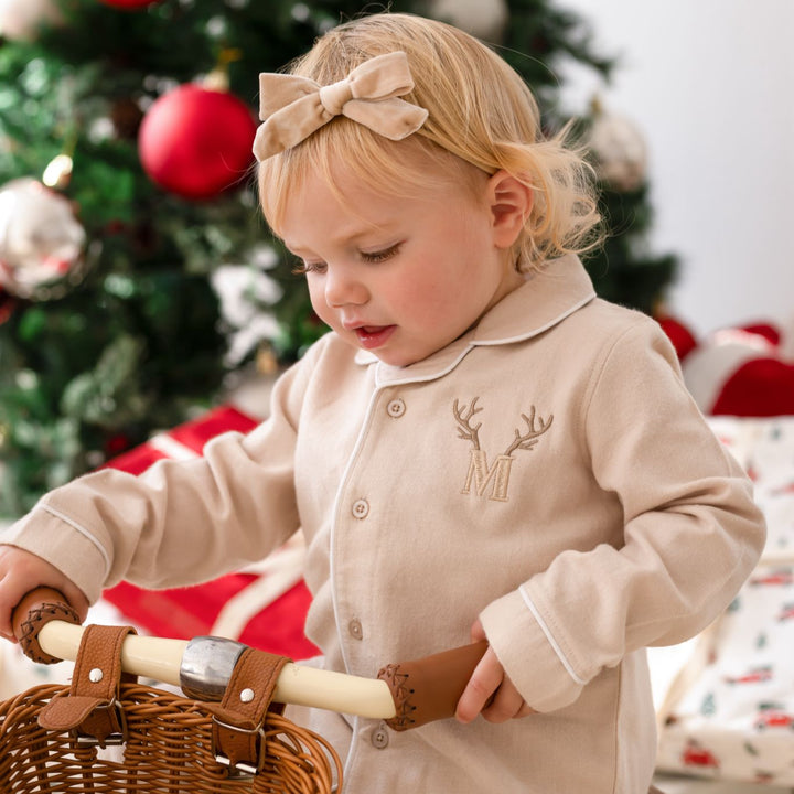 Antler Initial Button up Set - Embroidered