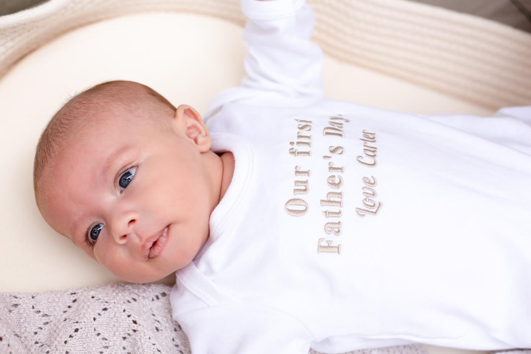 First Father's Day Outfit - Embroidered