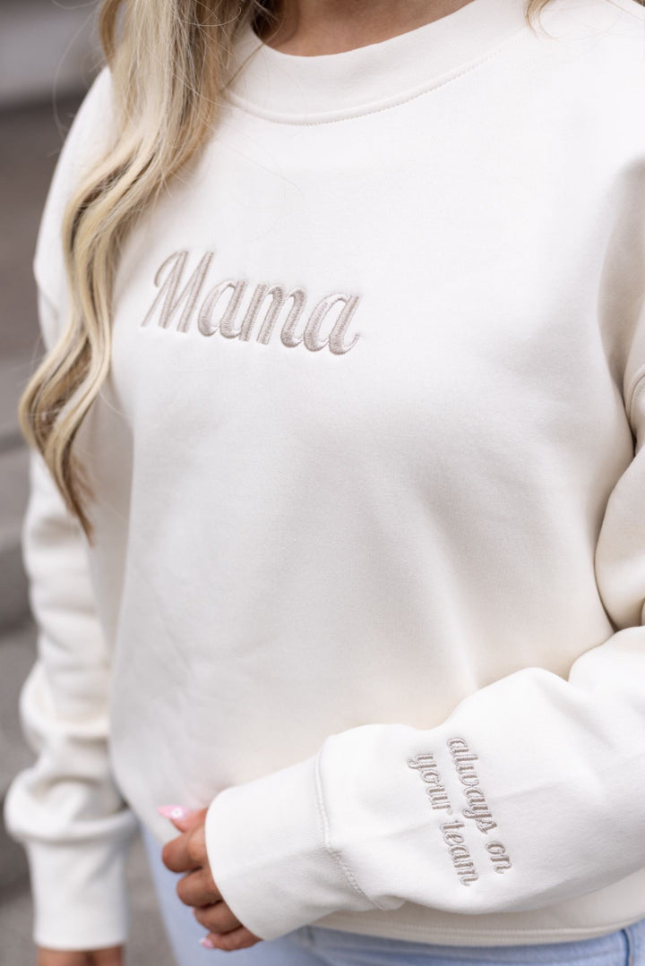 Matching Sleeve Personalisation Adult Sweatshirt - Embroidered (2 places)